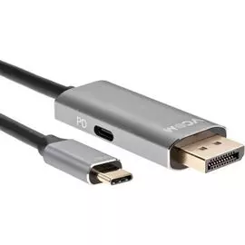 Кабель-адаптер VCOM CU480MCPD-1.8M USB Type-C (m)-DP 1.4v (m) 8K/60Hz, PD 100W, 1.8м