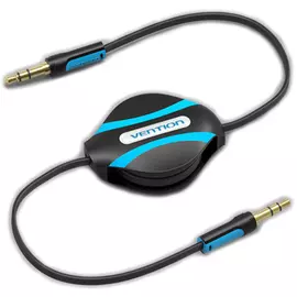 Кабель акустический Vention BEABF рулетка, jack 3,5 mm M/jack 3,5 mm M, 1м, черный