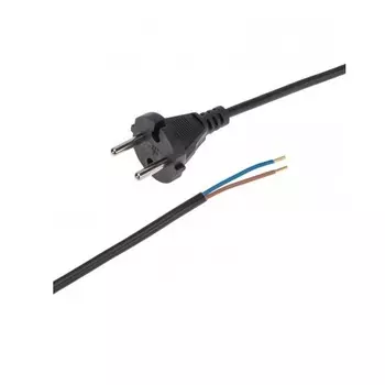 Кабель электрический Rexant 11-1307 с вилкой ПВС 2х0,75 мм2 2м (черный)