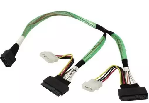 Кабель Amphenol RHS72-1351 U.2 Enabler, SFF8643 -to- (2x SFF8639), 50cm, to attach directly to the 8639 interface of the NVMe drive (ан-г 05-50065-00)