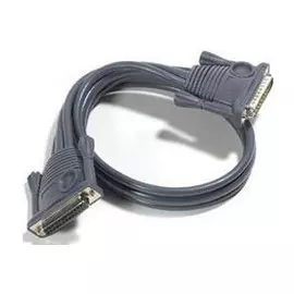 Кабель Aten 2L-1700 мон+клав+мышь PS/2, DB25=>DB25, Male-Female, 8+2x6 проводов, опрессованный, 0.6 м, серый