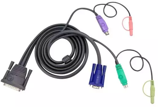 Кабель Aten 2L-1701P монитор+клавиатура+мышь PS/2, 1.8 м