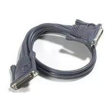 Кабель Aten 2L-1705 мон+клав+мышь PS/2, DB25=>DB25, Male-Female, 8+2x6 проводов, опрессованный, 5 м, серый