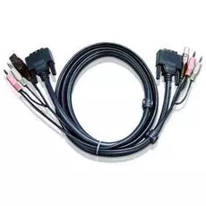 Кабель Aten 2L-7D02U мон+клав+мышь USB+аудио, DVI-D Digital+USB A-Тип+2xRCA=>DVI-D Digital+USB B-Тип