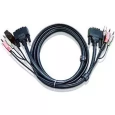 Кабель Aten 2L-7D02UI мон+клав+мышь USB+аудио, DVI-I Single Link+USB A-Тип+2xRCA=>DVI-I Single Link+USB B-Тип+2xRCA, Male-Male, опрессованный, 1.8 м,