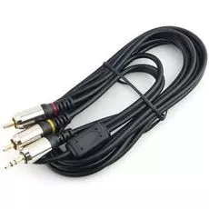 Кабель аудио Cablexpert CCAB-02-35M2RM-3MB 3.5 джек(M)/2х RCA (M), черный, 3м, блистер