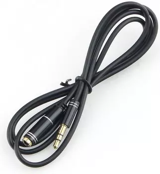 Кабель аудио Cablexpert CCAB-02-35MF-1MB удлинительный 3.5 джек (M)/3.5 джек (F), черный, 1м, блистер