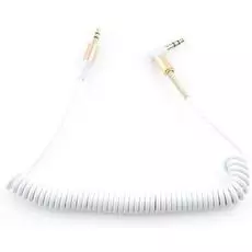 Кабель аудио Cablexpert CCAB-02-35MMLC-1.8MW спиральный 3.5 джек (M)/3.5 джек (M), белый, 1.8м, блистер