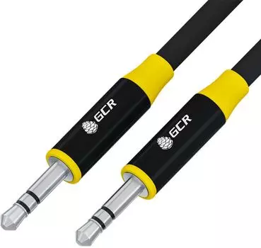 Кабель аудио Greenconnect GCR-54758 5.0m jack 3.5mm/jack 3.5mm черный, AL case черный, желтая оканто