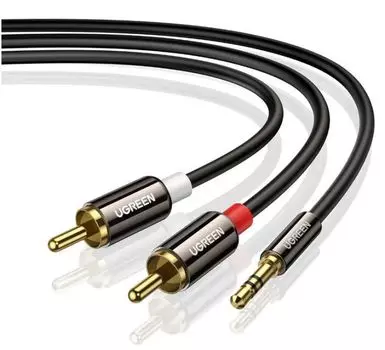 Кабель аудио UGREEN AV116 3.5mm Male To 2*RCA Male Cable, длина: 3м, цвет: черный