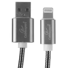 Кабель Cablexpert CC-G-APUSB02Gy-1.8M для Apple, AM/Lightning, серия Gold, длина 1.8м, титан, блистер