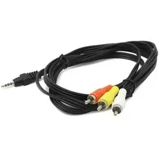 Кабель Cablexpert CCA-4P2R-2M аудио/видео, джек3.5 4pin папа/3х RCA папа, 2м, черный
