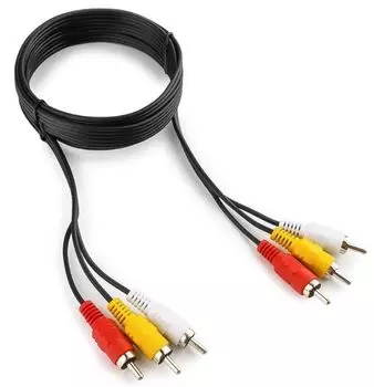 Кабель Cablexpert CCV-539-1.8M-N аудио/видео 3xRCA/3xRCA, 1.8м, черный, пакет