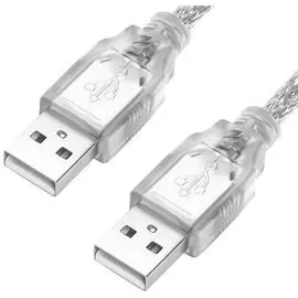 Кабель GCR GCR-AM3 GCR-UM3M-BB2S-1.0m USB 2.0, AM/AM, прозрачный, 28/28 AWG, экран, армированный, мо