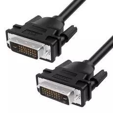 Кабель GCR GCR-DM2DMC OD 8.5mm, 28/28 AWG, DVI/DVI, 25M/25M, двойной экран, черный