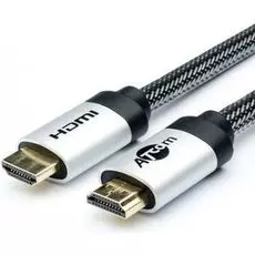 Кабель HDMI Atcom AT3781 2м, HIGH speed, Metal gold, в чулке, в пакете