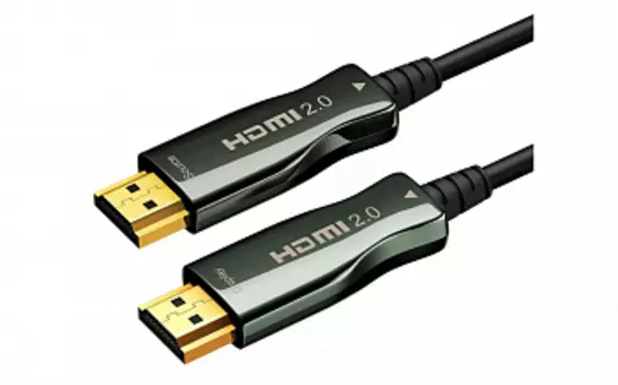 Кабель HDMI Wize AOC-HM-HM-20M оптический, 20 м, 4K/60HZ, v.2.0, ARC, 19M/19M, черный, коробка