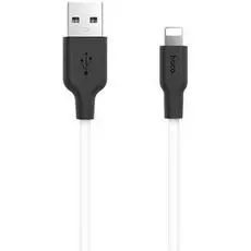 Кабель Hoco X21 6957531071365 USB 2.0, силиконовая оплетка, AM/Lightning M, бело-черный, 1м