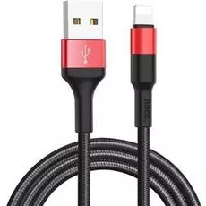 Кабель Hoco X26 6957531080190 USB 2.0, AM/Lightning M, черно-красный, 1м