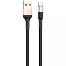 Кабель Hoco X26 6957531080213 USB 2.0, AM/microBM, черно-золотой, 1м