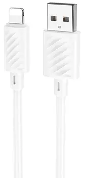 Кабель Hoco X88 GRATIFIED 6931474783318 USB - 8 pin, 1.0м, круглый, 2.4A, силикон, цвет: белый упакован (1/1000)