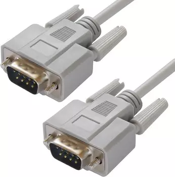 Кабель интерфейсный 0-модемный GCR GCR-DB902-5m COM DB9/DB9 9M/9M, серый, 30 AWG, 05013