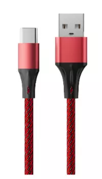 Кабель интерфейсный AccesStyle AC30-F100M Red-Black USB 3.0 - USB Type С, 3А, 100 см; Оплётка: Ткань; Металлический коннектор