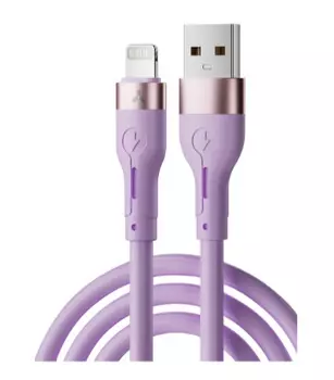 Кабель интерфейсный AccesStyle AL24-S100 Violet USB - Lighting, Сила тока: 2,4А; Длина: 100 см; Оплётка: Силикон