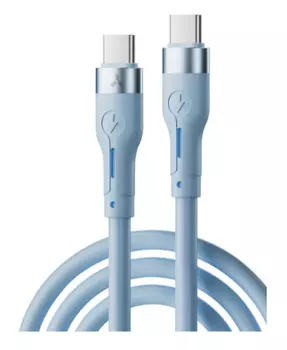 Кабель интерфейсный AccesStyle CC30-S100 Blue Type C - Type C, Сила тока: 3А; Длина: 100 см; Оплётка: Силикон