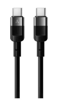 Кабель интерфейсный AccesStyle CC50-T100 Black Type C - Type C, Сила тока: 5А; Длина: 100 см; Оплётка: ТПУ