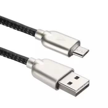 Кабель интерфейсный ACD ACD-U926-M1B Allure MicroUSB; USB-A Кожа, 1м, черный