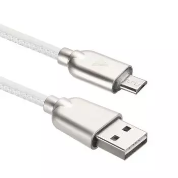 Кабель интерфейсный ACD ACD-U926-M1W Allure MicroUSB; USB-A Кожа, 1м, белый