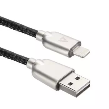 Кабель интерфейсный ACD ACD-U926-P5B Allure Lightning; USB-A Кожа, 1м, черный