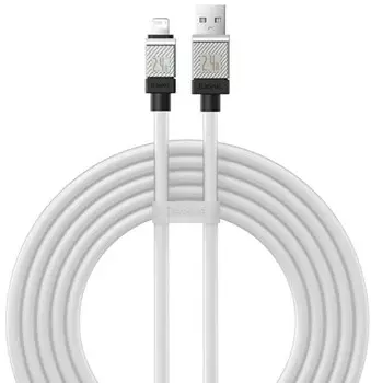 Кабель интерфейсный Baseus CAKW000502 CoolPlay Series Fast Charging USB to Lightning 2.4A 2m White (передача данных, питание устройств, материал: плас