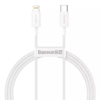 Кабель интерфейсный Baseus CATLYS-A02 Type-C - Lightning (PD 20W) силиконовый 1m white