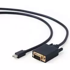 Кабель интерфейсный Cablexpert CC-mDPM-VGAM-6 mDP-VGA, 20M/15M, 1.8м, черный, позол.разъемы, пакет