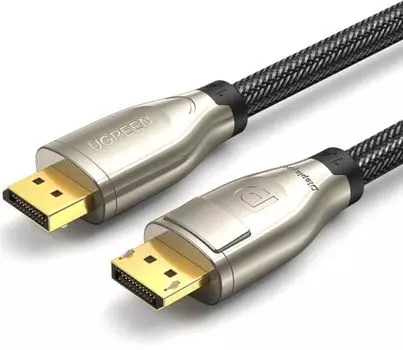 Кабель интерфейсный DisplayPort- DisplayPort UGREEN 60844 1.4 M/M zinc alloy shell в оплетке, 3 м, черный