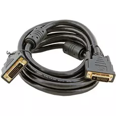 Кабель интерфейсный DVI-DVI VCOM 25M/25M VDV6300-5M 5м, Dual Link, позолоченные контакты, феррит.кольца