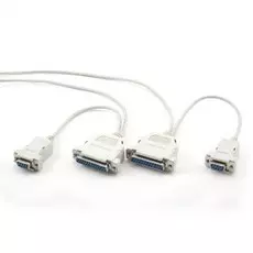 Кабель интерфейсный Gembird CC-140-6 , 0-модемный универсальный 25F+9F/25F+9F, 1.8м, пакет