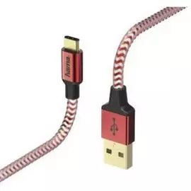 Кабель интерфейсный HAMA 00178296 USB Type-C (m)/USB A(m), 1.5м, красный