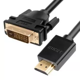 Кабель интерфейсный HDMI-DVI GCR GCR-HD2DVI1-1.0m 04002, черный, OD7.3mm, 28/28 AWG, позолоч. контакты, 19M/25M double link, тройной экран