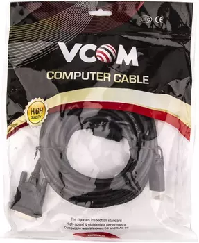 Кабель интерфейсный HDMI-DVI VCOM CG484GD-5M AM/M, CU, 1080P/60Hz, 2F, 5м
