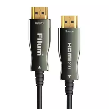 Кабель интерфейсный HDMI Filum FL-AOC-HDMI2.0-40M активный, оптический, 40 м, 4K/60HZ, v.2.0, ARC, 19M/19M, черный, коробка