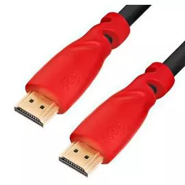 Кабель интерфейсный HDMI-HDMI GCR GCR-HM301 1.0m, красные коннекторы, HDR 4:2:2, Ultra HD, 4K 60 fps 60Hz/5K*30Hz, 3D, audio, 18.0 Гбит/с, 28/28AWG, 3
