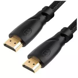 Кабель интерфейсный HDMI удлинитель GCR GCR-HM811-1.5m 01272, v2.0 HDMI M/M черный, нейлон, OD7.3mm, 28/28 AWG, позолоч. контакты, Ethernet 18 Гбит/с,