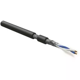 Кабель интерфейсный Hyperline RS-SF-1x2x22/7-PVC-BK RS-485, экранированный SF/UTP, 1 пара 24 AWG, 1х2х0,61 мм, многопроволочные жилы, 7х0.20 мм, PVC,