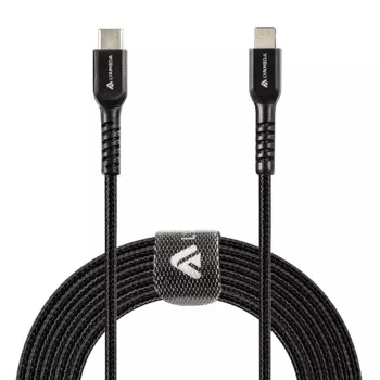 Кабель интерфейсный Lyambda LCL25-BK Type-C(m)/Lightning(m), 3A, 2,5м, чёрный