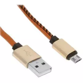 Кабель интерфейсный mObility УТ000023421 брелок, USB/Micro-USB, 25 см, коричневый