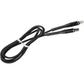 Кабель интерфейсный mObility УТ000024527 Type-C/Lightning, 3А, 1м, тканевая оплетка, черный