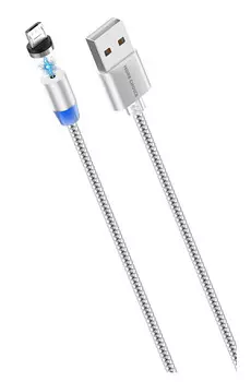 Кабель интерфейсный More Choice K61Sm Smart USB 3.0A для micro USB Magnetic нейлон 1м Silver